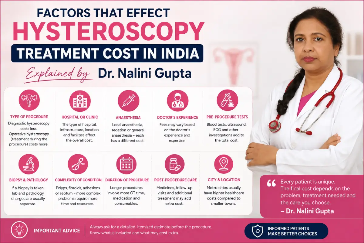 Factors affecting hysteroscopy treatment cost in India explained by Dr. Nalini Gupta